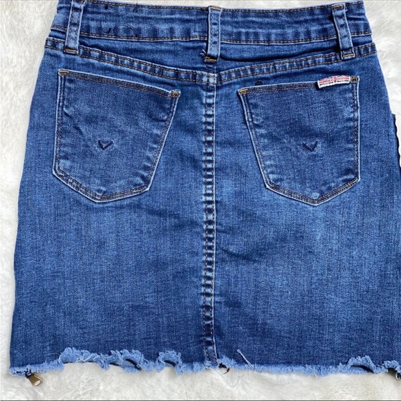 Hudson Girls Denim Side Zipper Jean Skirt Size 7 Mini Skirt Denim  Jean Skirt - Picture 2 of 6